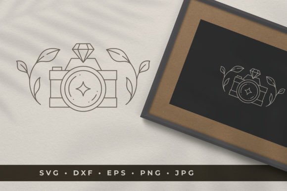 Camera with Floral Ornament Line Art: A Fusion of Nostalgia and Elegance