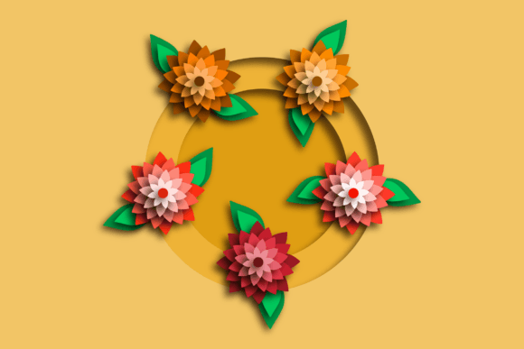 Colorful Floral Paper Cut Design: Enhancing Your Projects with Artistic Versatility