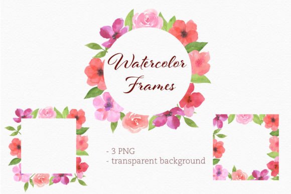 Floral Watercolor PNG Frames: A Versatile Design Asset