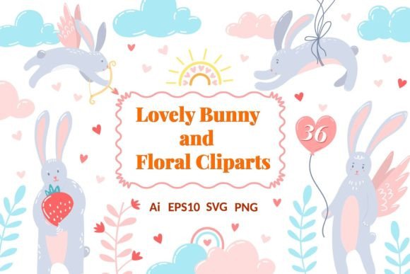 Lovely Bunny Floral Clipart: Integrating a Cute Asset Collection into Creative Workflows