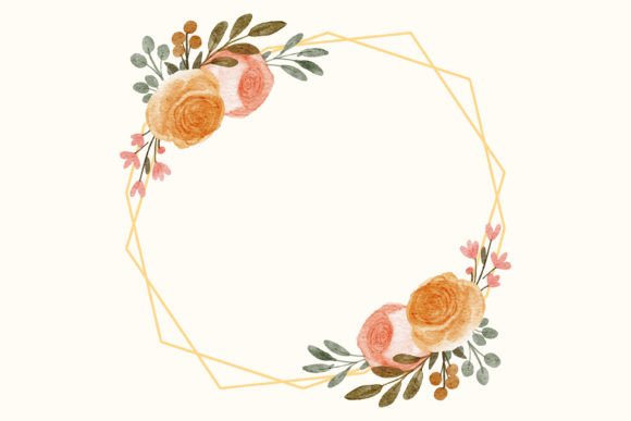The Watercolor Golden Rose Floral Frame: A Symbol of Artistic Integration in Digital Design