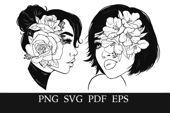 Unlocking Creativity with Glamorous Floral Line Art Women